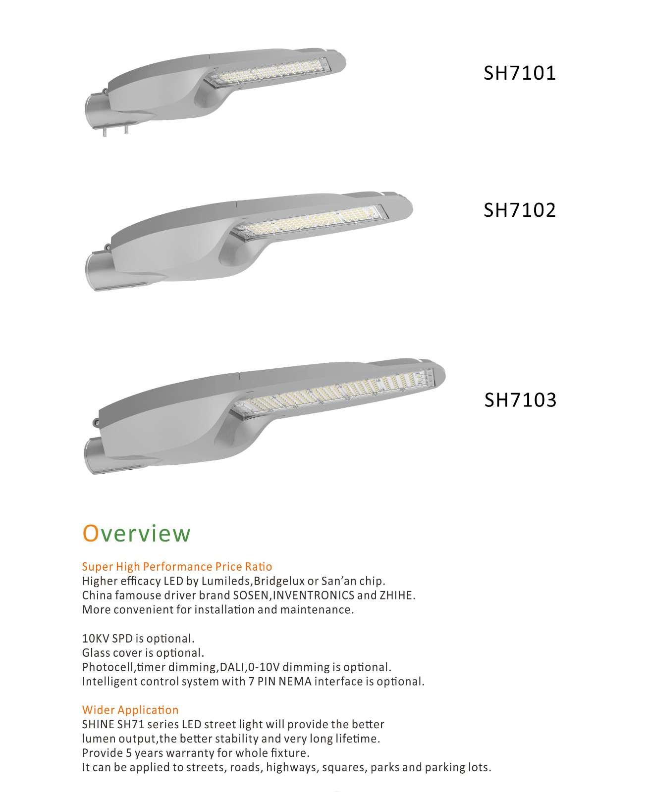 SH71LED Street Light