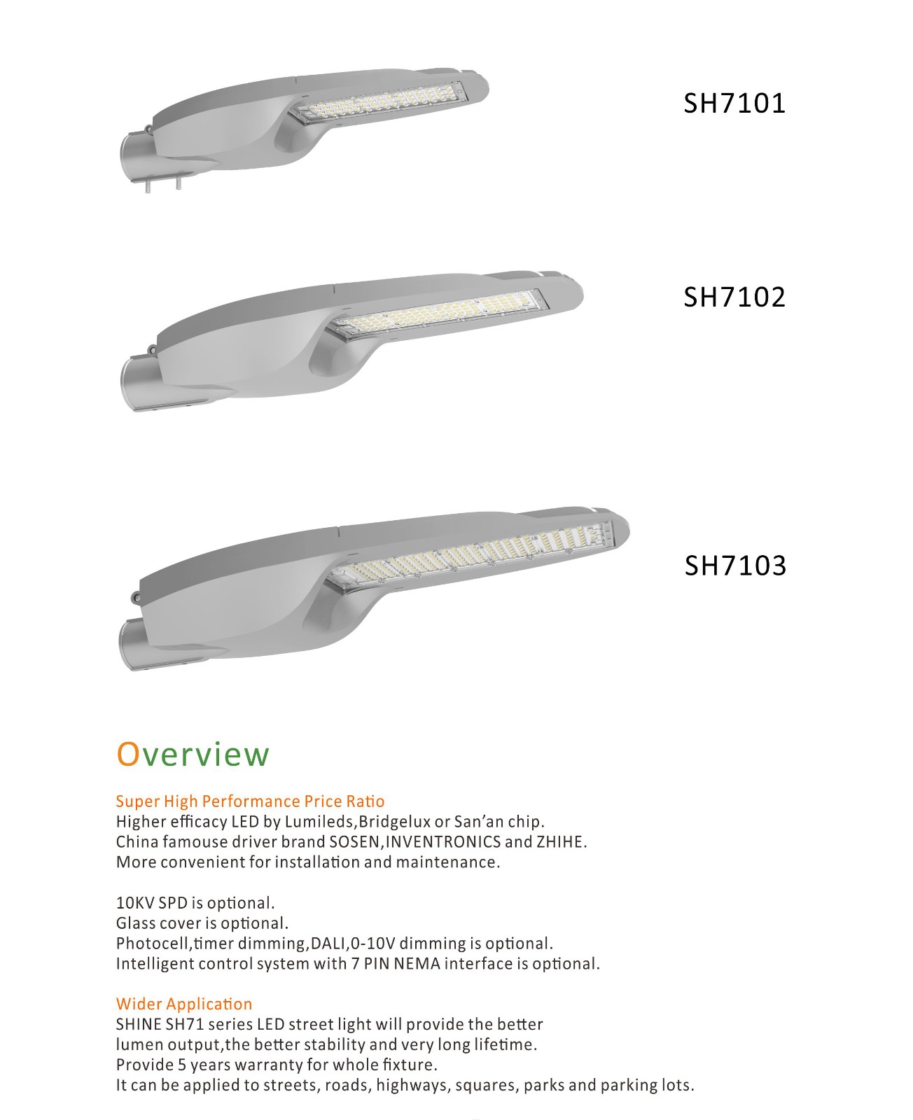 SH71LED Street Light